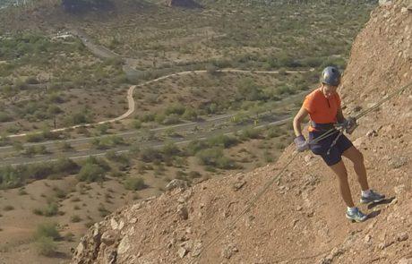 Rappelling on Papago